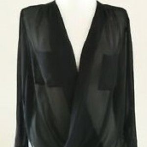 Sheer Black Blouse Ready for Date Night Large